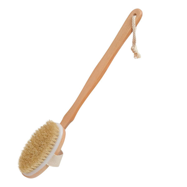 Bestby - Detachable Long-Handle Wooden Bath Brush Shower Scrubber for Back