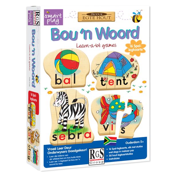RGS Group Bou 'n Woord Afrikaanse Opvoedkindige Hout Legkaart Spel