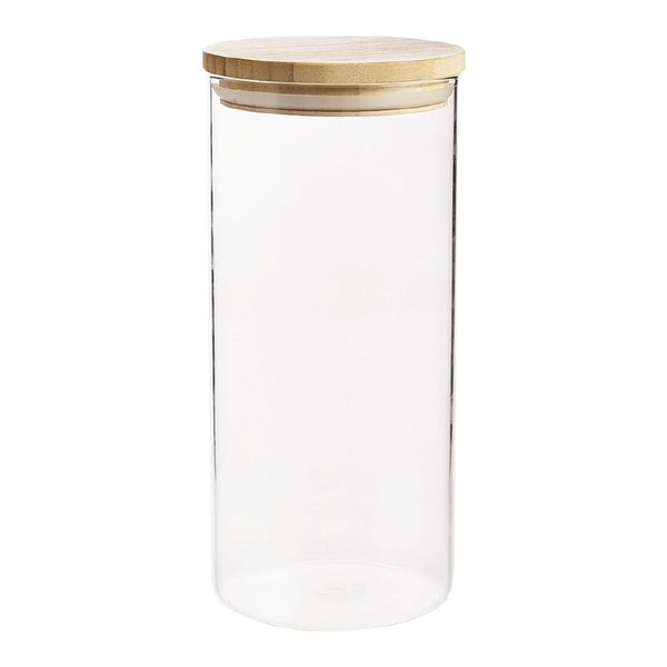 Fine Living - Glass &amp; Bamboo Jar - 900ml