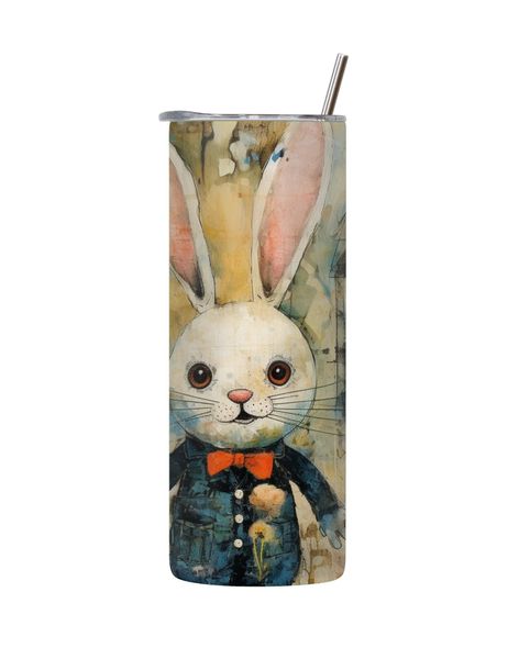 Todler 20 Oz Tumbler with Lid and Straw Easter Graphic Design Present 083