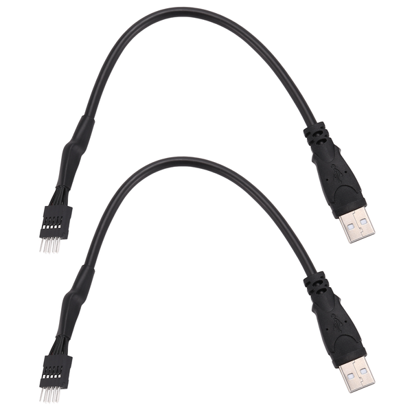 2Pcs 20cm 9 Pin Male to External USB a Male PC Mainboard Cable
