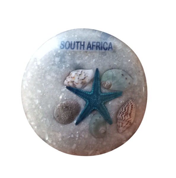 Fridge Magnet Round Shape South Africa Starfish - 4cm