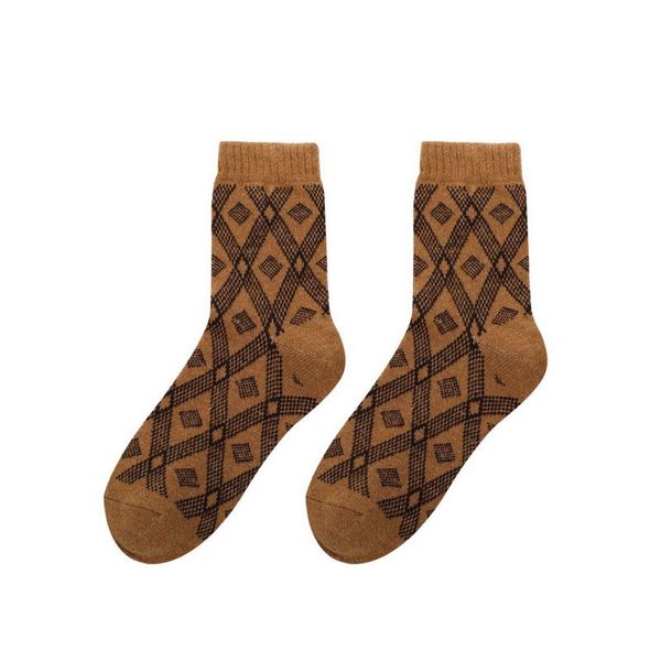 SoGood-Candy - Socks - Caramel Geometric