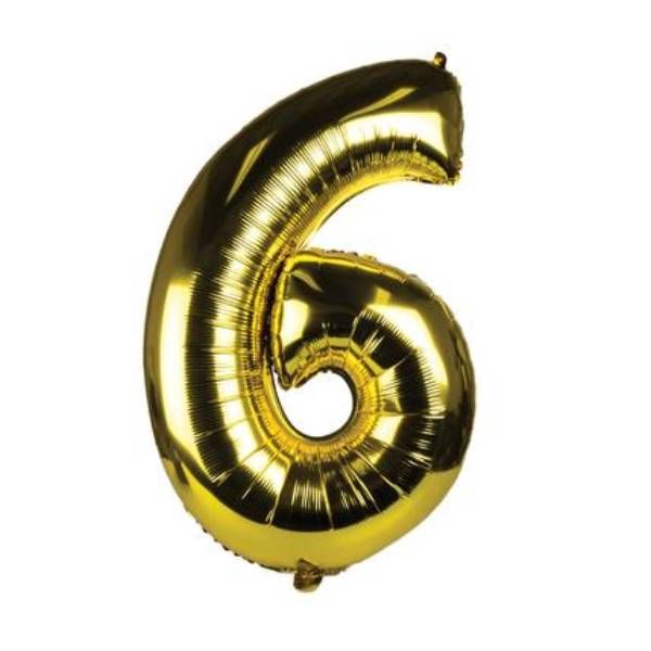 Silver Number 6 Helium Balloon 106cm