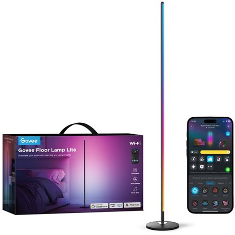 Govee Floor Lamp Lite -RGBICW Smart LED Floor Lamp with Matter & Music Sync