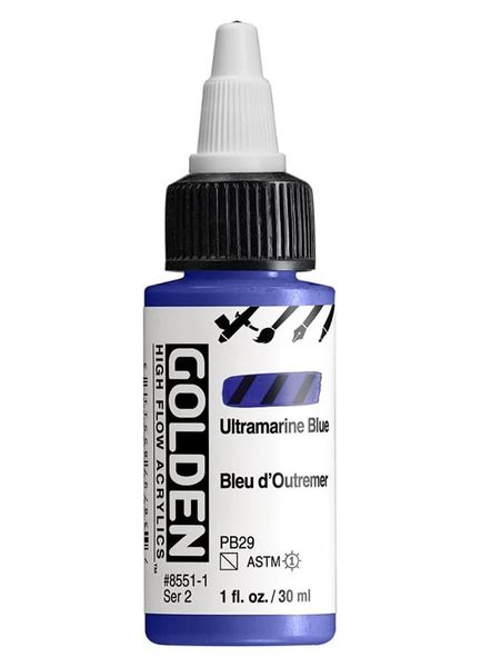 High Flow Acrylics by GOLDEN, 30ml / 1fl.oz - Ultramarine Blue