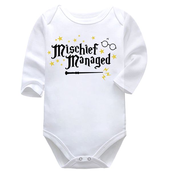 Mischief Managed Fantasy Baby Vest Bodysuit Onesie Long Sleeve