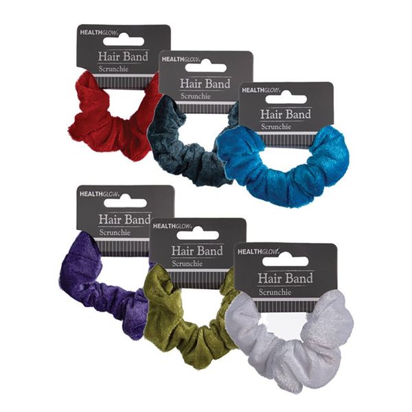 Bulk Pack x 12 Hair Band Pom Pom Scrunchie Velvet