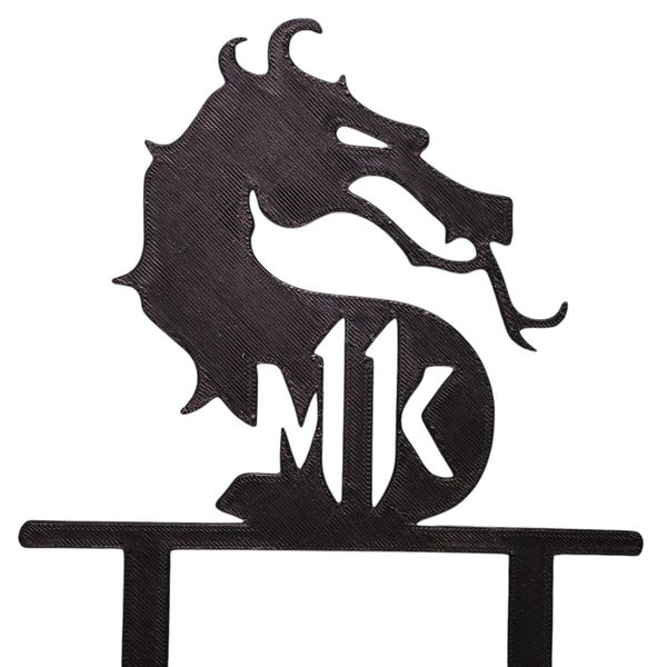 Mortal Kombat Dragon Logo Cake Topper - MK Gaming Tournament Design