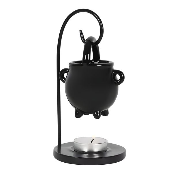YB Sparkle - Ceramic Black Cauldron Essential Oil Burner