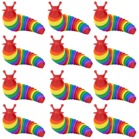 12 Piece Mini Fidget Toys Slug For Anxiety Sensory Toys for Party Favors Image