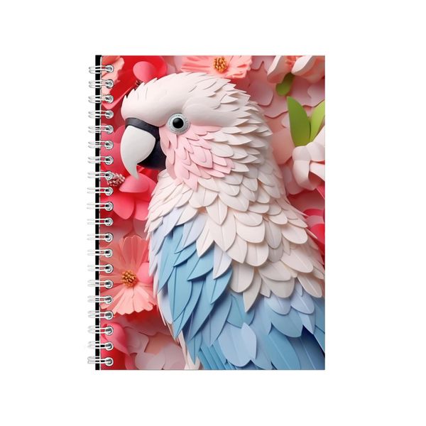 Rosella Parrot And Pink Flowers 3 Notebook Gift Idea A4 Notepad Pad 107