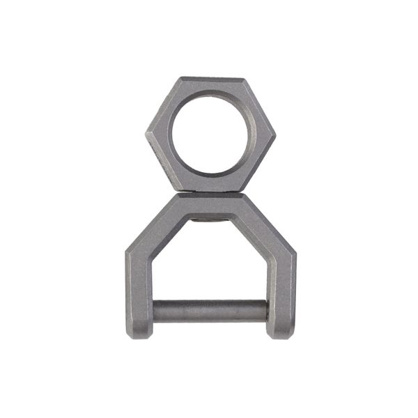 TC4 Titanium Alloy Rotating "D" shaped EDC Keyring (Medium)