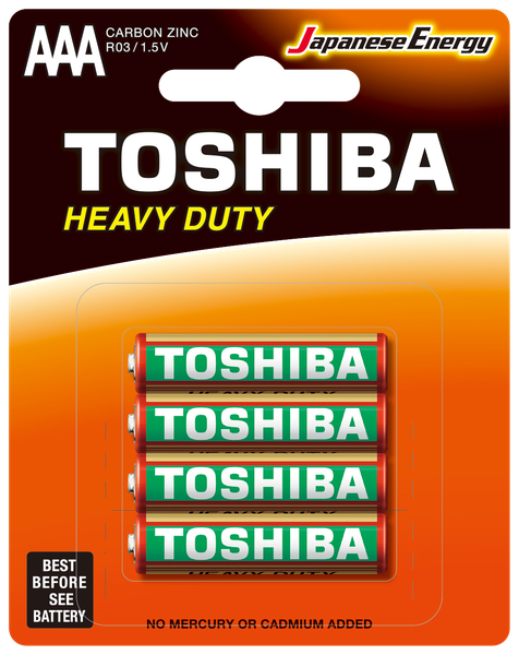 Toshiba Size AAA Heavy Duty Zinc Carbon Batteries (40 Pack)