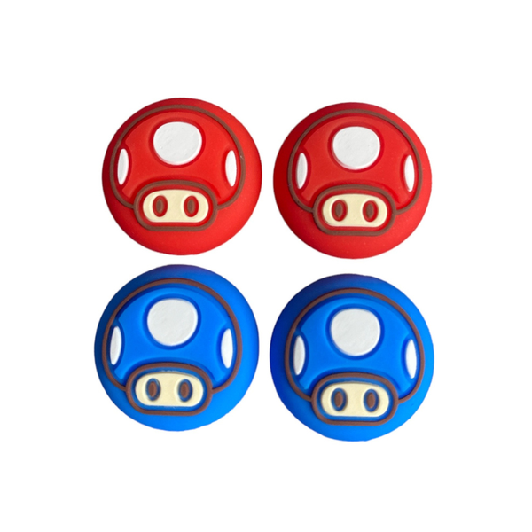 4 Pcs Mushroom Themed Silicone Analog Thumb Grip Stick Cover for PS/Xbox