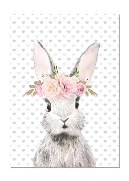 Wall Art: Watercolour Bunny Printed Poster