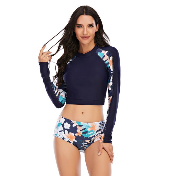Women's 2-Piece Swimsuits Set Long Sleeve Quick-Dry Surfing
