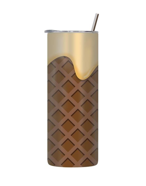 Brown Cone 20 Oz Tumbler with Lid Straw Trendy Ice Cream Graphic Gift 218