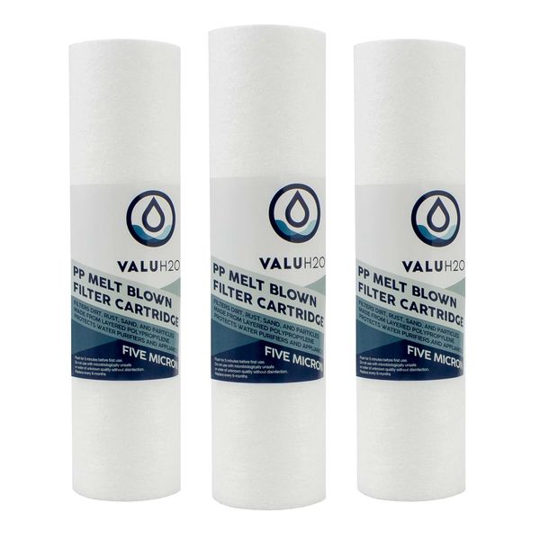 VALUH2O 10 inch Slimline Sediment Water Filter (3-Pack)