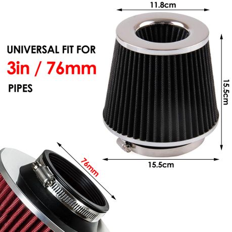 Cone Air Intake Filter for Car Universal 76mm Inlet