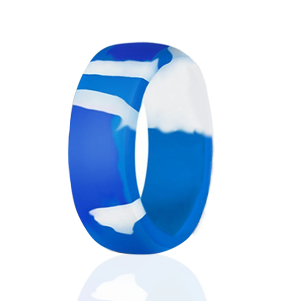 8.7mm Flat Edge Silicone Ring-Camo Blue