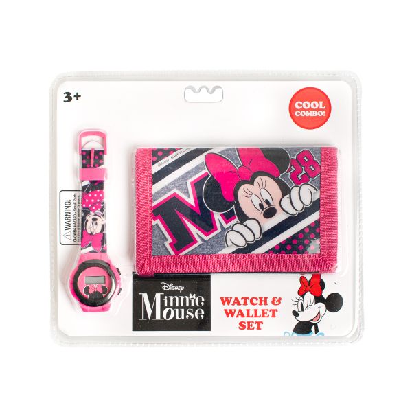 MINNIE MOUSE By Disney Official Licensed Kids Watch &amp; Wallet Set