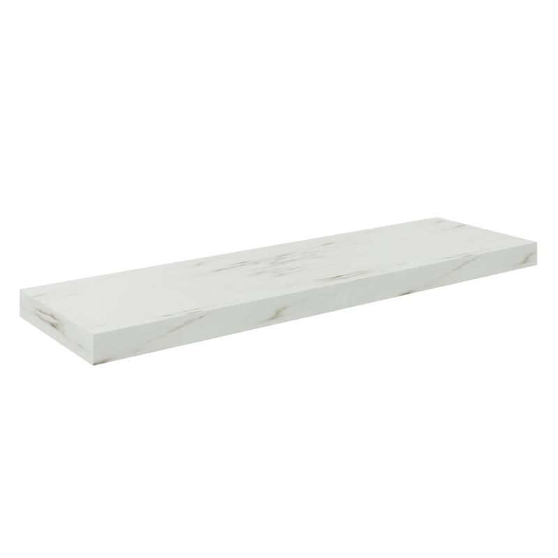 Spaceo Floating Shelf - White Marble (80x23cm)