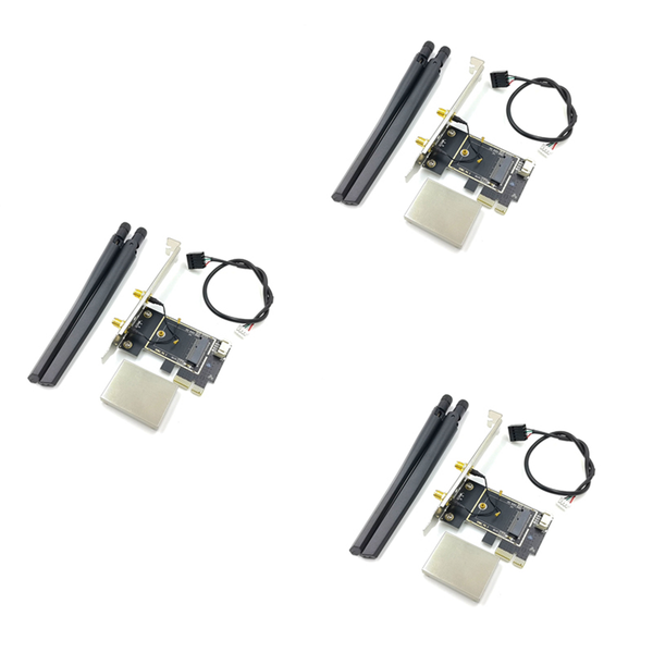 Ngff M2 Wireless Card To Pci-E Pcie With 2 Ac Antenna For Intel Ax200