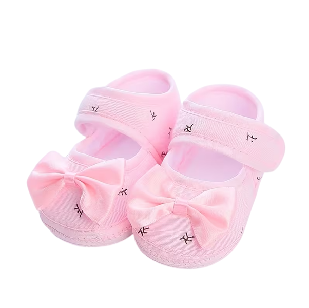 Cute Pink Bow Newborn &amp; Infant Soft Sole Pre-Walker Shoes