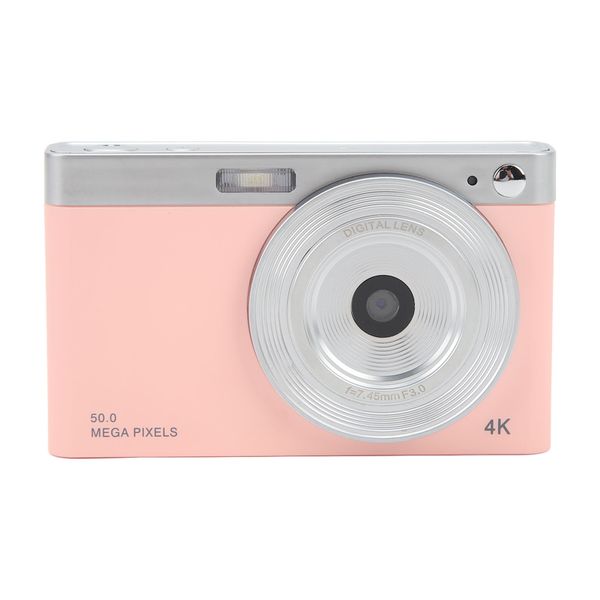 Small Digital Video Camera, 50MP, 4K, 16x Zoom, Anti-Shaking, Pink