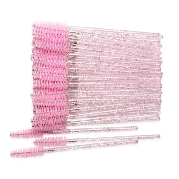 Mascara Wands/ Spoolie Brushes Glitter Handle Pack of 50