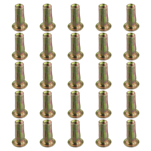 Multi-Grip Rivet-Nut, M8 Pre-Bulbed Carbon Steel Color-Zinc