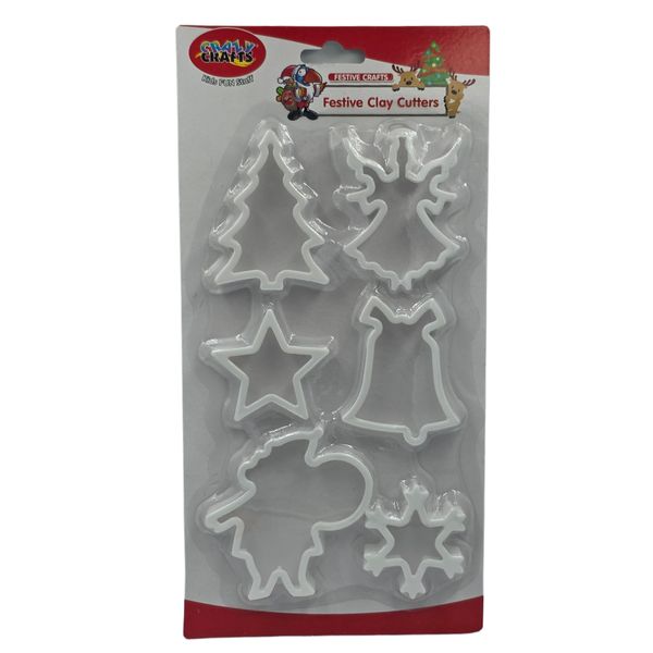 Christmas Clay Cutter Set - 6 Festive Shapes for Clay Crafts &amp; Decorations