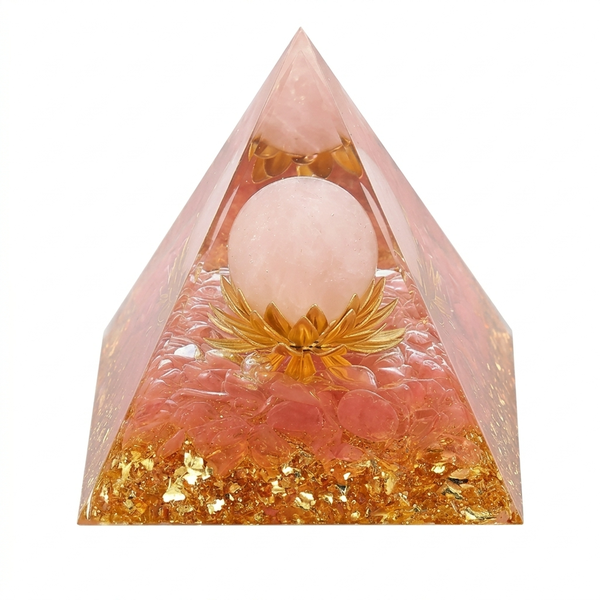 Hopeseed Orgone Pyramid, Rose Quartz Chakra Reiki &amp; Positive Energy