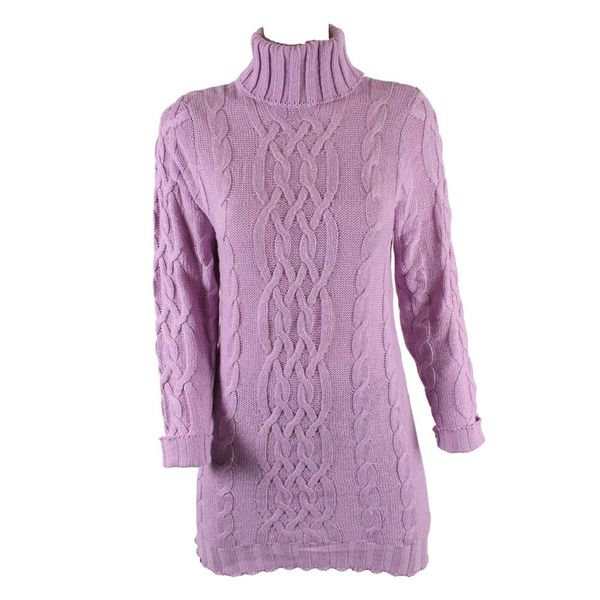 Blackcherry Chunky Knit Lilac Polo Dress