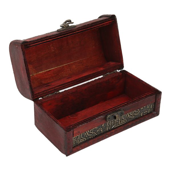 Retro Wooden Jewelry Box - Portable &amp; Durable Treasure Chest Storage Case
