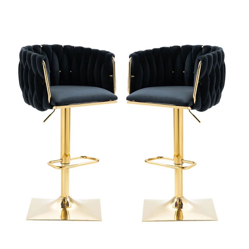 Set of 2 Velvet Bar Stool with a Square Base HZ6022 Shop Today. Get