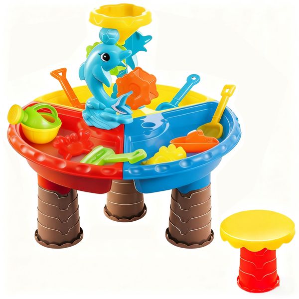 Animal World Dolphin Round Water Table, Children's Water and Sand Activity