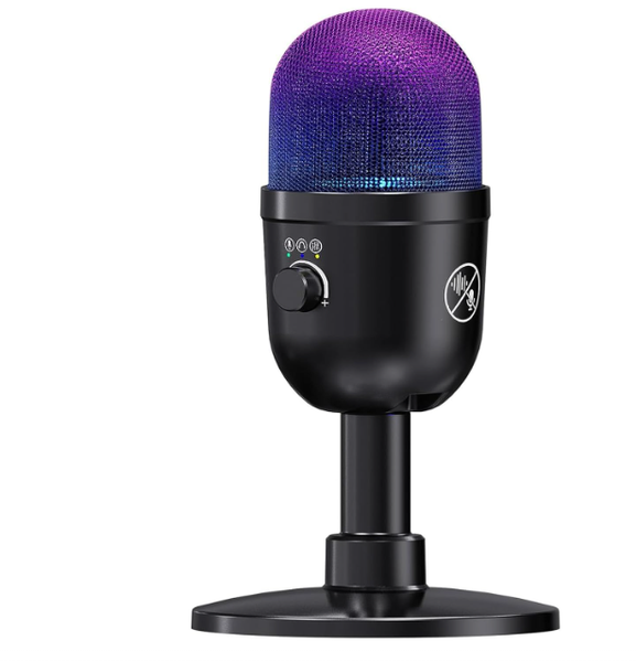 USB Microphone for PC - Computer Gaming Mic with RGB Lighting for PS 4&amp;5,