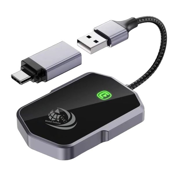 GC Wireless CarPlay Android Auto Adapter USB Cable + Type-C OTG-Plug &amp; Play