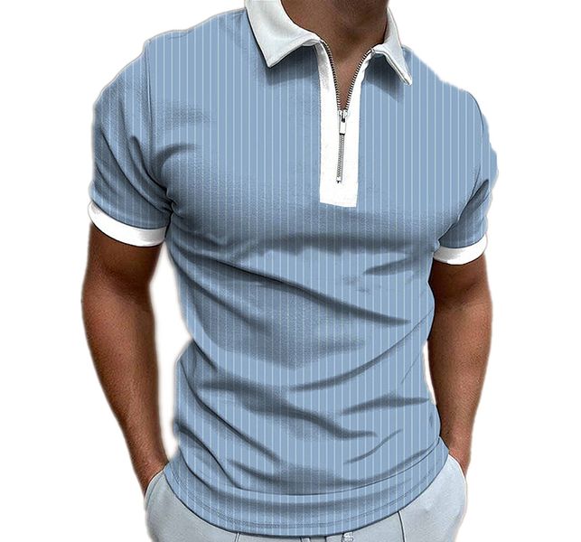APEY Golf Shirt Collared T Shirts For Men Stretch Fit Polo Shirts - SkyBlue