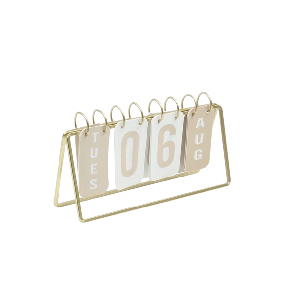 Elegant Metal Classic Flip Calendar Ornament (28cm x 14cm)