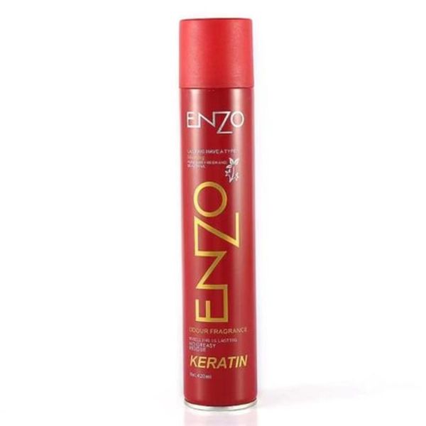 Enzo - Fragranced Keratin Hair Spray without Greasy Residue- 420ml