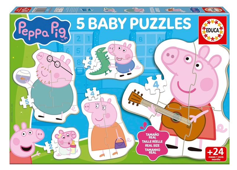 Educa Progressive Baby Puzzles - Peppa Pig - (5 Puzzles)