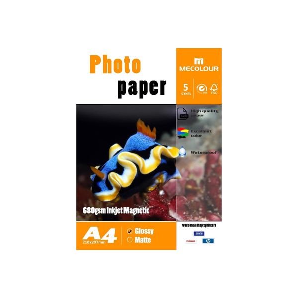 MECOLOUR Inkjet Magnetic Glossy Photo A4 Paper 680g 5 Sheets