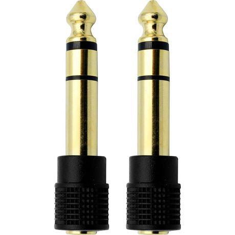 2 pcs Audio Adapter 6.35mm Male to 3.5mm Female Stereo Headphone Connector Image
