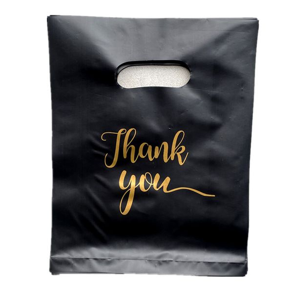 30cmx40cm Black Plastic Gift Bags 100PCS Handheld Packaging