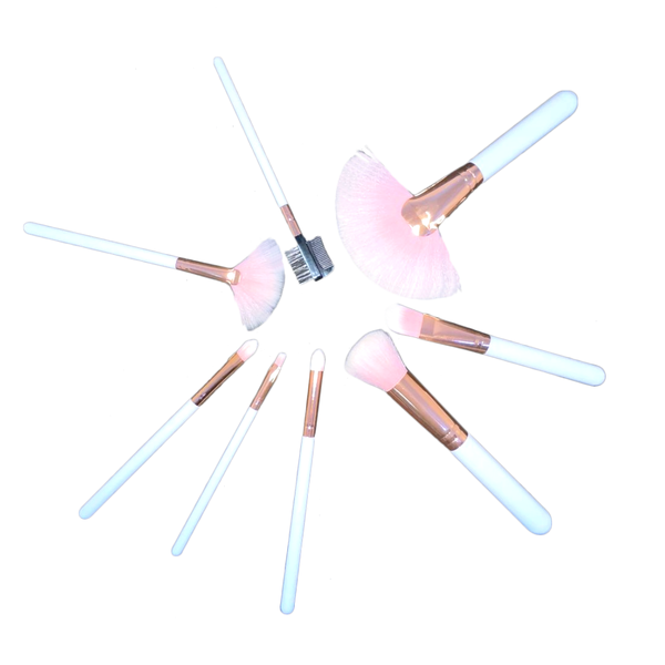 Nine 9 Beauty Makeup Brush 8 Piece - BB-Pink