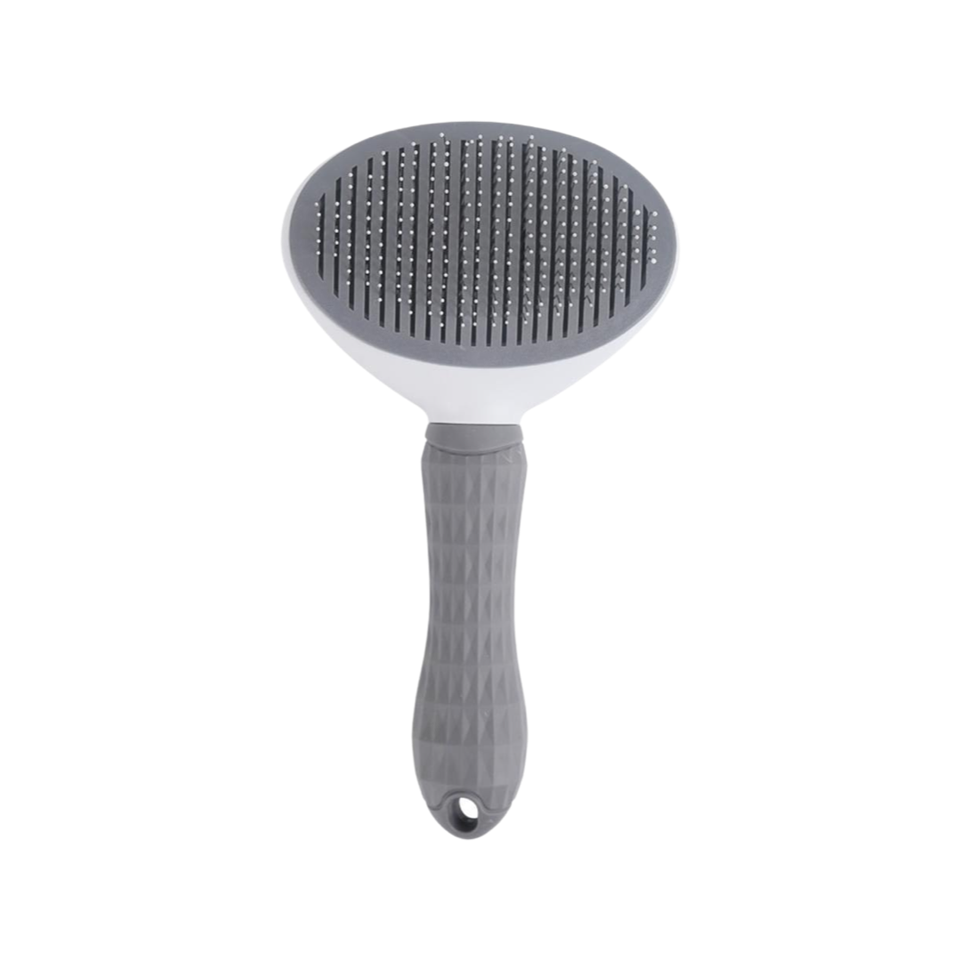 Pet Grooming Tool Self Cleaning Slicker Brush For Dogs And Cats in Grey