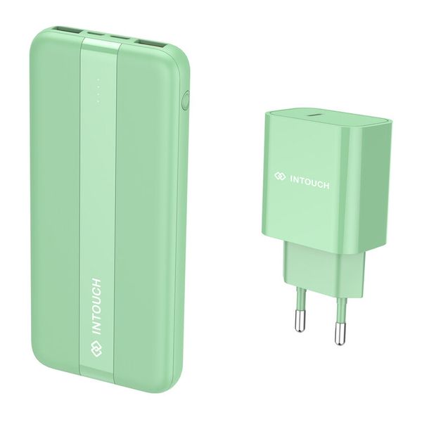 Intouch Colour Charger &amp; Power Bank Bundle – Ash Green